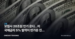 보험사 20조원 만기 온다…美 국채금리 5% 발작이 반가운 진짜 이유