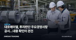 대호에이엘, 투자판단 주요경영사항 공시…내용 확인이 관건