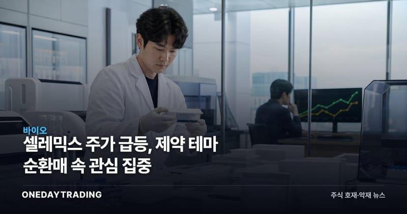 셀레믹스 주가 급등, 제약 테마 순환매 속 관심 집중
