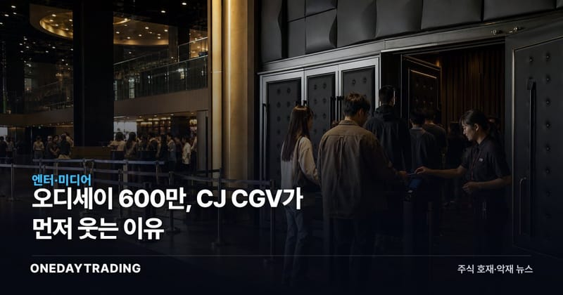 오디세이 600만, CJ CGV가 먼저 웃는 이유