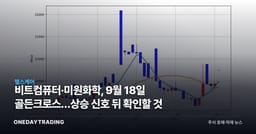 비트컴퓨터·미원화학, 9월 18일 골든크로스…상승 신호 뒤 확인할 것