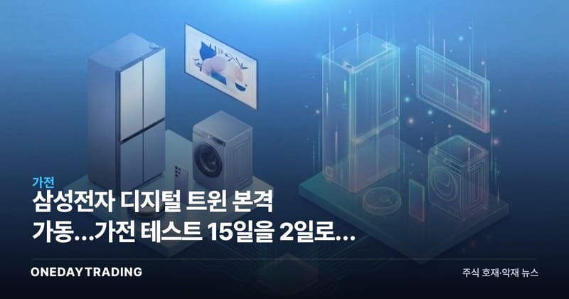 삼성전자 디지털 트윈 본격 가동…가전 테스트 15일을 2일로, AI 자율공장 시동