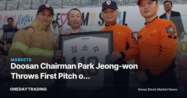 Doosan Chairman Park Jeong-won Throws First Pitch on Firefighter Family Day: An ESG and Brand-Value Perspective