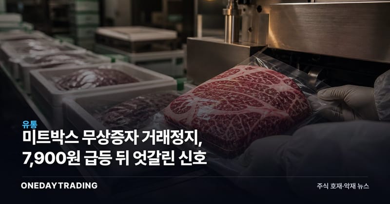 미트박스 무상증자 거래정지, 7,900원 급등 뒤 엇갈린 신호