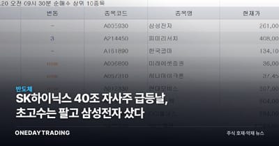 SK하이닉스 40조 자사주 급등날, 초고수는 팔고 삼성전자 샀다