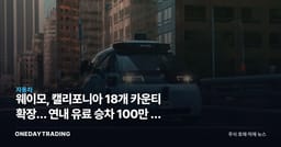 웨이모, 캘리포니아 18개 카운티 확장… 연내 유료 승차 100만 건 정조준