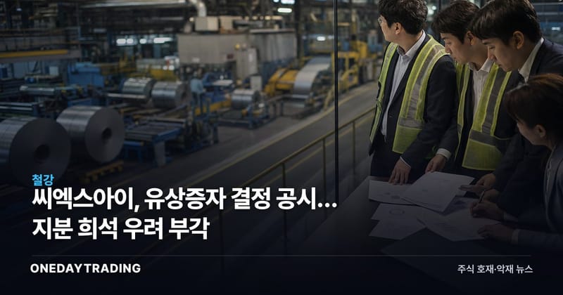 씨엑스아이, 유상증자 결정 공시… 지분 희석 우려 부각