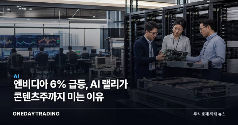 엔비디아 6% 급등, AI 랠리가 콘텐츠주까지 미는 이유