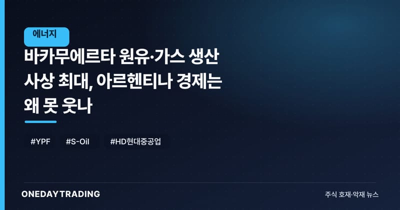바카무에르타 원유·가스 생산 사상 최대, 아르헨티나 경제는 왜 못 웃나