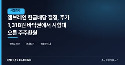 엠브레인 현금배당 결정, 주가 1,318원 바닥권에서 시험대 오른 주주환원