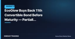 EcoGlow Buys Back 11th Convertible Bond Before Maturity — Partially Easing Potential Dilution Overhang