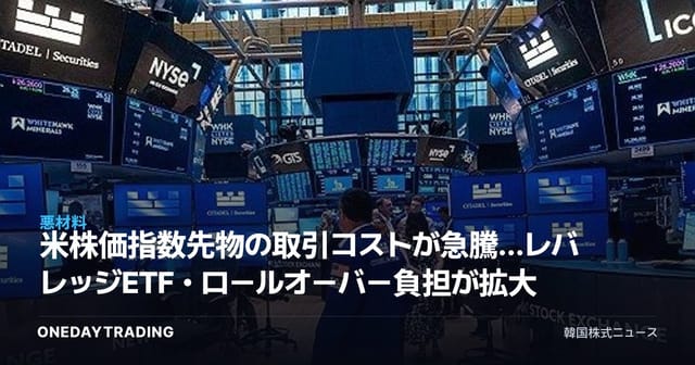 米株価指数先物の取引コストが急騰…レバレッジETF・ロールオーバー負担が拡大