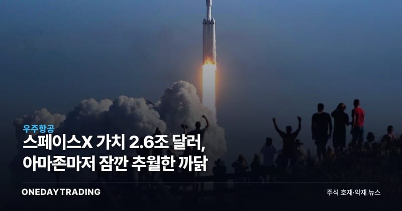 스페이스X 가치 2.6조 달러, 아마존마저 잠깐 추월한 까닭