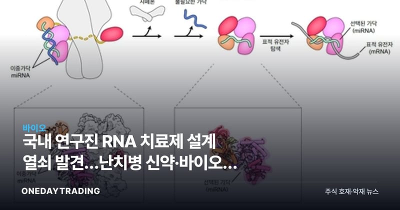 국내 연구진 RNA 치료제 설계 열쇠 발견…난치병 신약·바이오株 주목