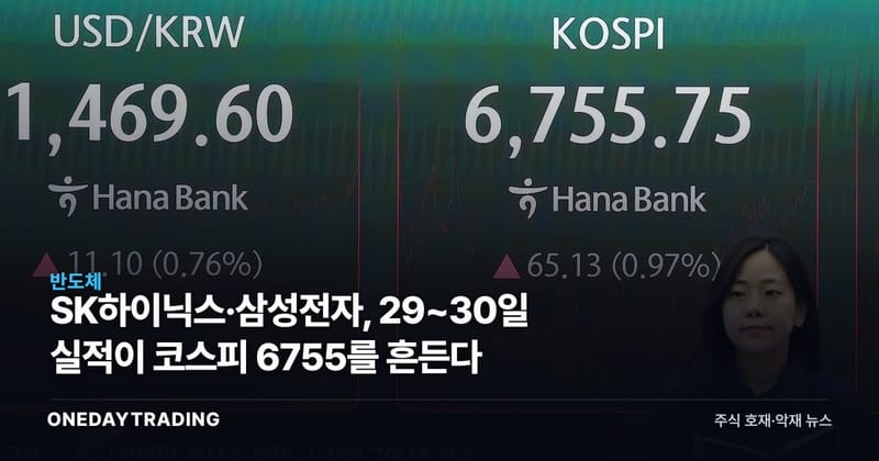 SK하이닉스·삼성전자, 29~30일 실적이 코스피 6755를 흔든다