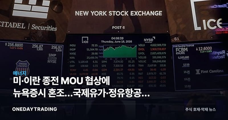 미·이란 종전 MOU 협상에 뉴욕증시 혼조…국제유가·정유항공주 영향 점검