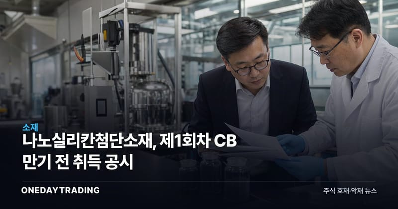 나노실리칸첨단소재, 제1회차 CB 만기 전 취득 공시