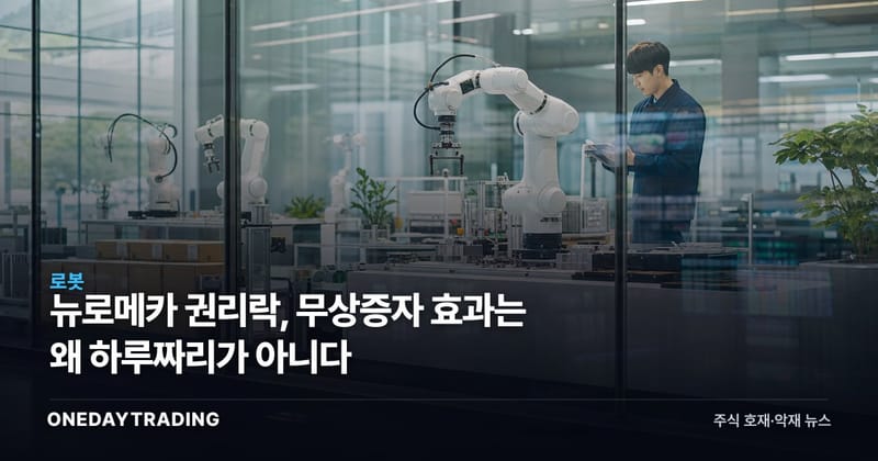 뉴로메카 권리락, 무상증자 효과는 왜 하루짜리가 아니다