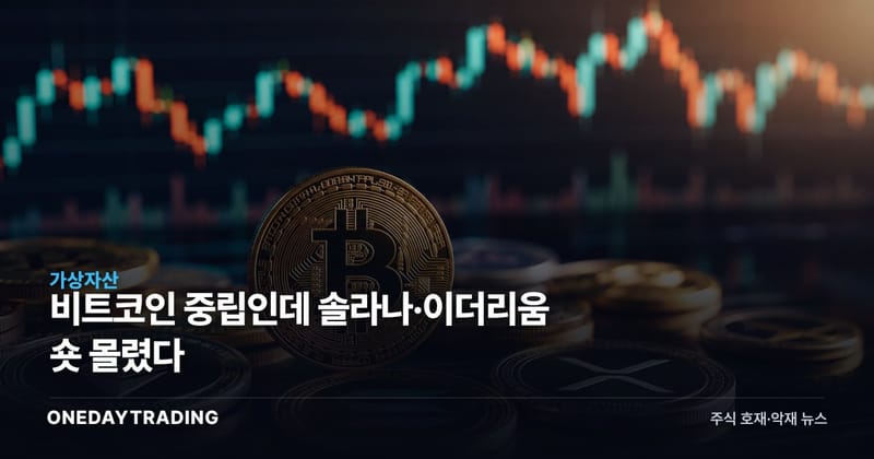 비트코인 중립인데 솔라나·이더리움 숏 몰렸다