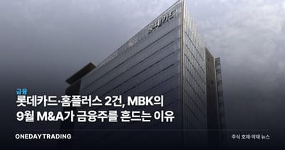 롯데카드·홈플러스 2건, MBK의 9월 M&A가 금융주를 흔드는 이유