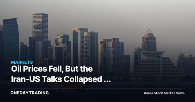 Oil Prices Fell, But the Iran-US Talks Collapsed — Middle East Geopolitical Risk Reignites