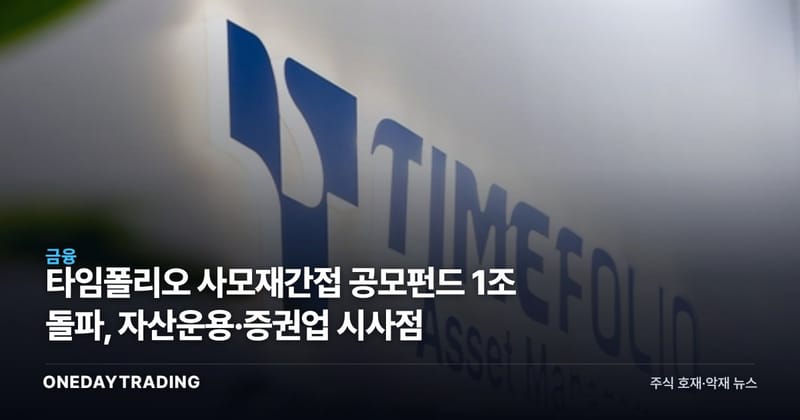 타임폴리오 사모재간접 공모펀드 1조 돌파, 자산운용·증권업 시사점