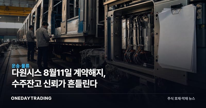 다원시스 8월11일 계약해지, 수주잔고 신뢰가 흔들린다