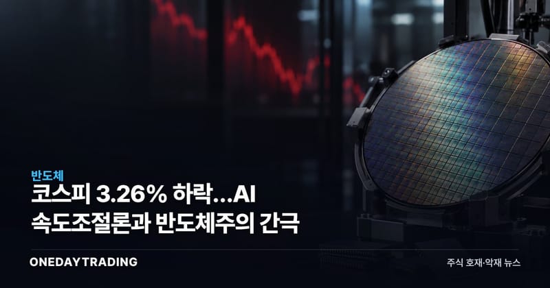 코스피 3.26% 하락…AI 속도조절론과 반도체주의 간극