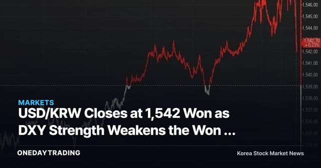 USD/KRW Closes at 1,542 Won as DXY Strength Weakens the Won — Mixed Fortunes for Exporters and Importers