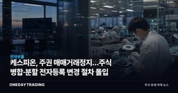 케스피온, 주권 매매거래정지…주식 병합·분할 전자등록 변경 절차 돌입