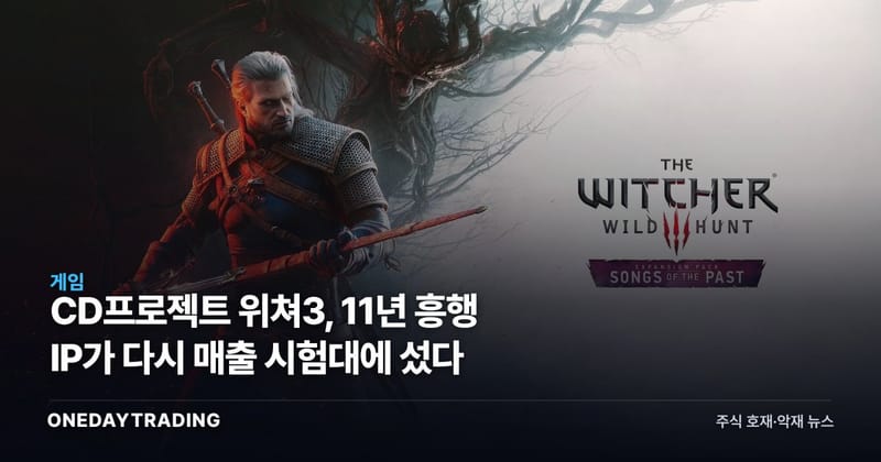 CD프로젝트 위쳐3, 11년 흥행 IP가 다시 매출 시험대에 섰다