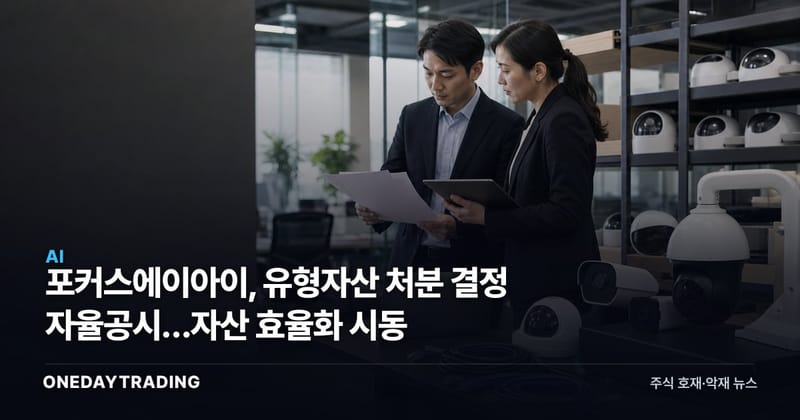 포커스에이아이, 유형자산 처분 결정 자율공시…자산 효율화 시동