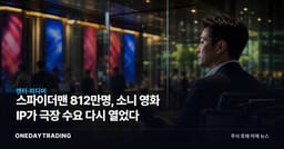 스파이더맨 812만명, 소니 영화 IP가 극장 수요 다시 열었다