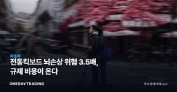 전동킥보드 뇌손상 위험 3.5배, 규제 비용이 온다