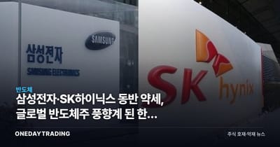 삼성전자·SK하이닉스 동반 약세, 글로벌 반도체주 풍향계 된 한국 메모리