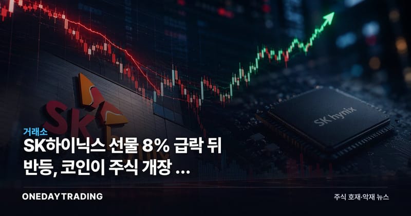 SK하이닉스 선물 8% 급락 뒤 반등, 코인이 주식 개장 전 흔들었다