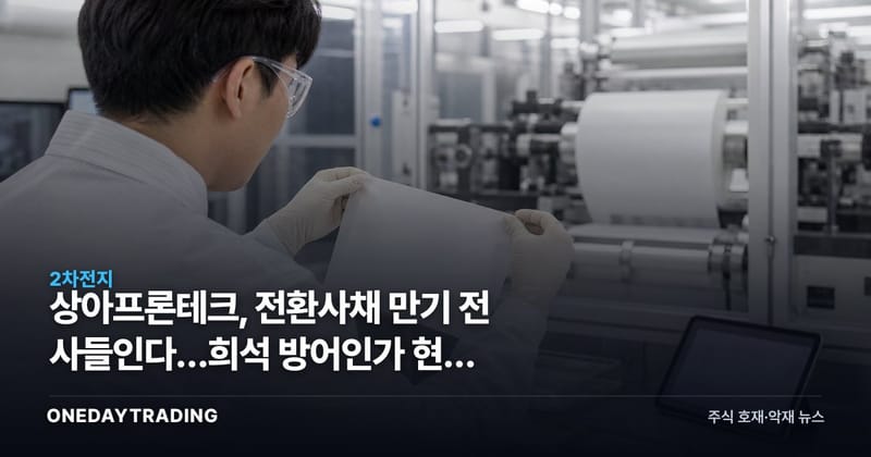 상아프론테크, 전환사채 만기 전 사들인다…희석 방어인가 현금 소진인가