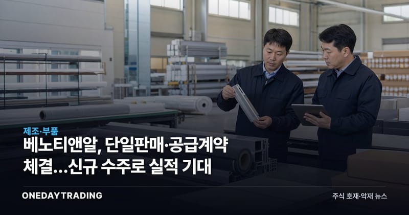 베노티앤알, 단일판매·공급계약 체결…신규 수주로 실적 기대