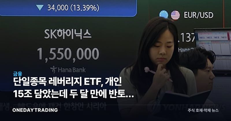 단일종목 레버리지 ETF, 개인 15조 담았는데 두 달 만에 반토막 난 이유