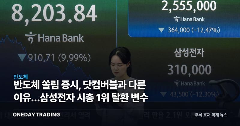 반도체 쏠림 증시, 닷컴버블과 다른 이유…삼성전자 시총 1위 탈환 변수