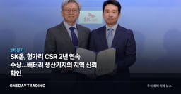 SK온, 헝가리 CSR 2년 연속 수상…배터리 생산기지의 지역 신뢰 확인