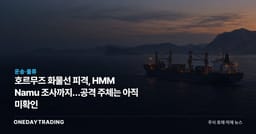 호르무즈 화물선 피격, HMM Namu 조사까지…공격 주체는 아직 미확인