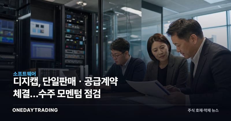 디지캡, 단일판매ㆍ공급계약 체결…수주 모멘텀 점검