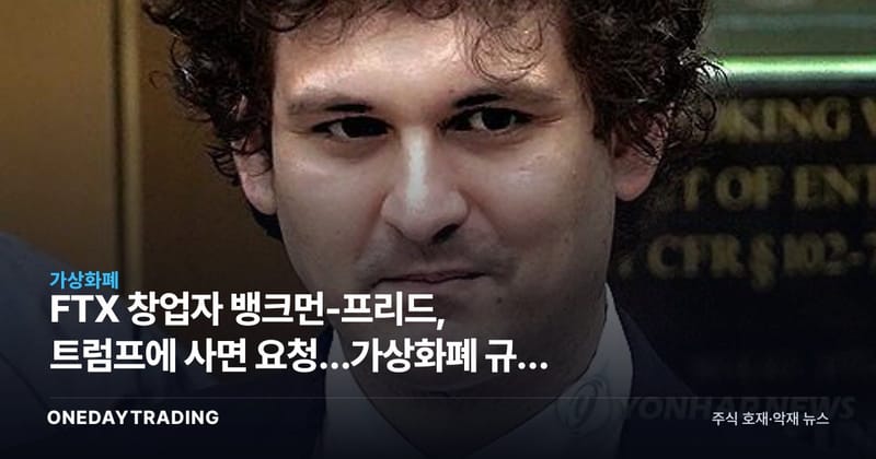 FTX 창업자 뱅크먼-프리드, 트럼프에 사면 요청…가상화폐 규제 향방은