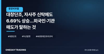 대창단조, 자사주 신탁에도 6.69% 상승…외국인·기관 매도가 말하는 것
