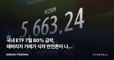 국내 ETF 7월 80% 급락, 레버리지 거래가 식자 반전론이 나온 이유