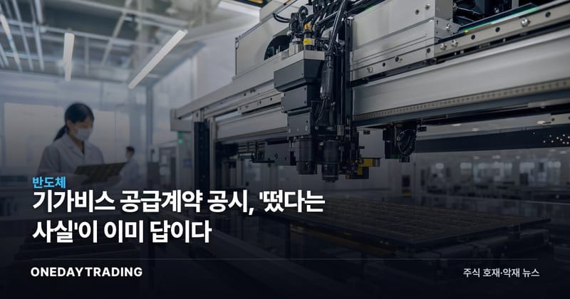 기가비스 공급계약 공시, '떴다는 사실'이 이미 답이다