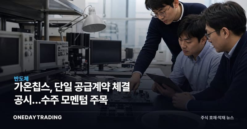 가온칩스, 단일 공급계약 체결 공시…수주 모멘텀 주목