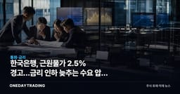 한국은행, 근원물가 2.5% 경고…금리 인하 늦추는 수요 압력 3가지