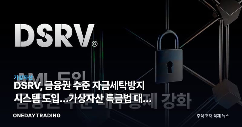 DSRV, 금융권 수준 자금세탁방지 시스템 도입…가상자산 특금법 대응 가속